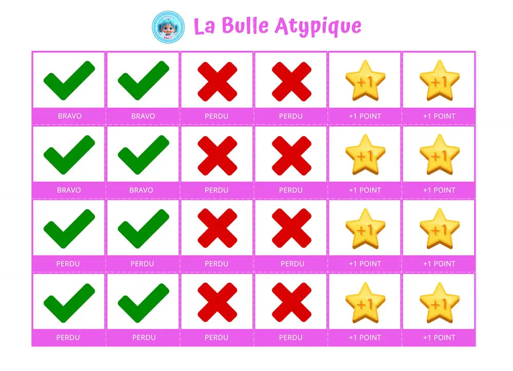24 pictogrammes pour valider routine - rose plastifié La bulle atypique