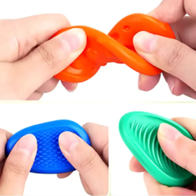 6 pierres sensorielles en silicone texturé Bintiva