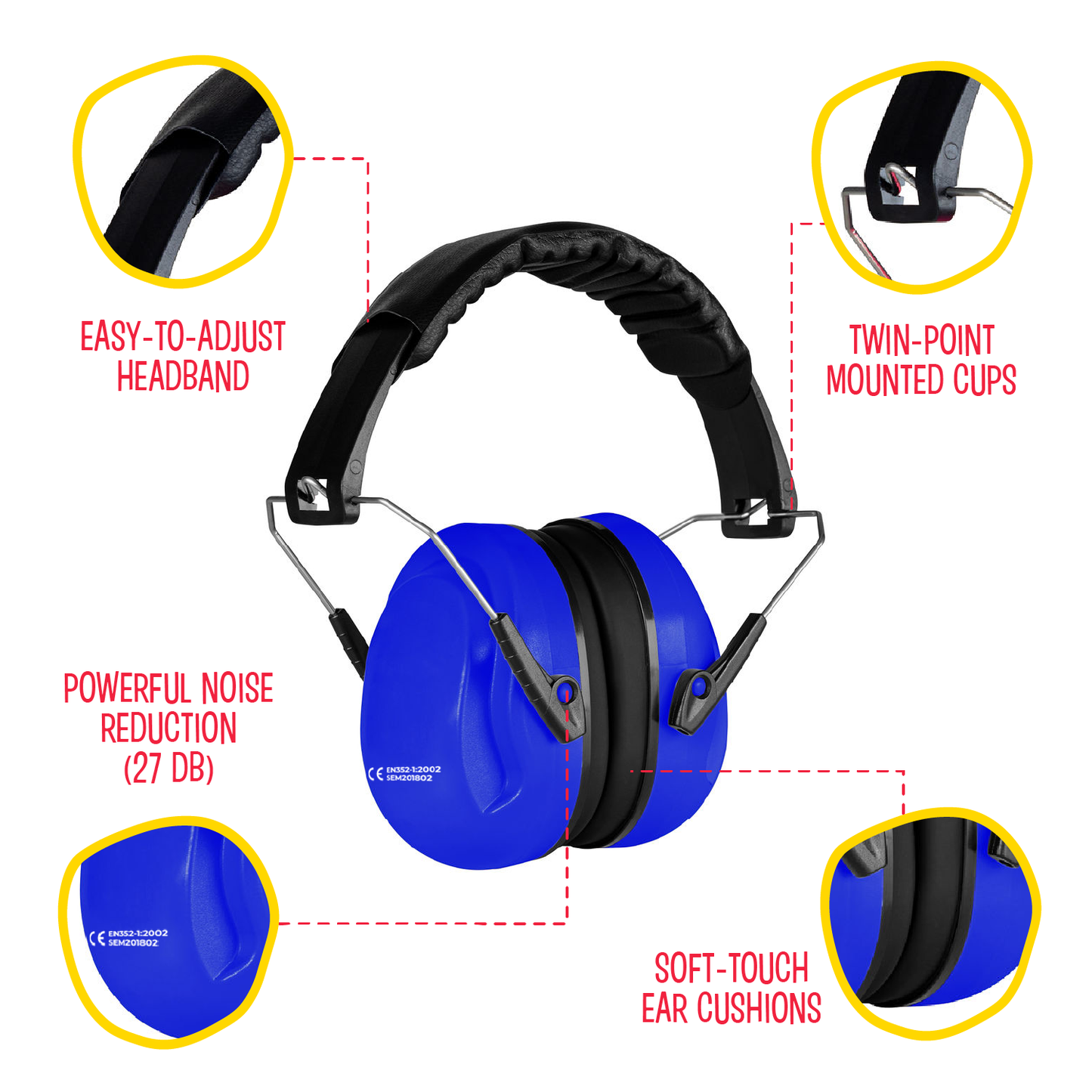 Casque antibruit pour enfants - Bleu Foncé