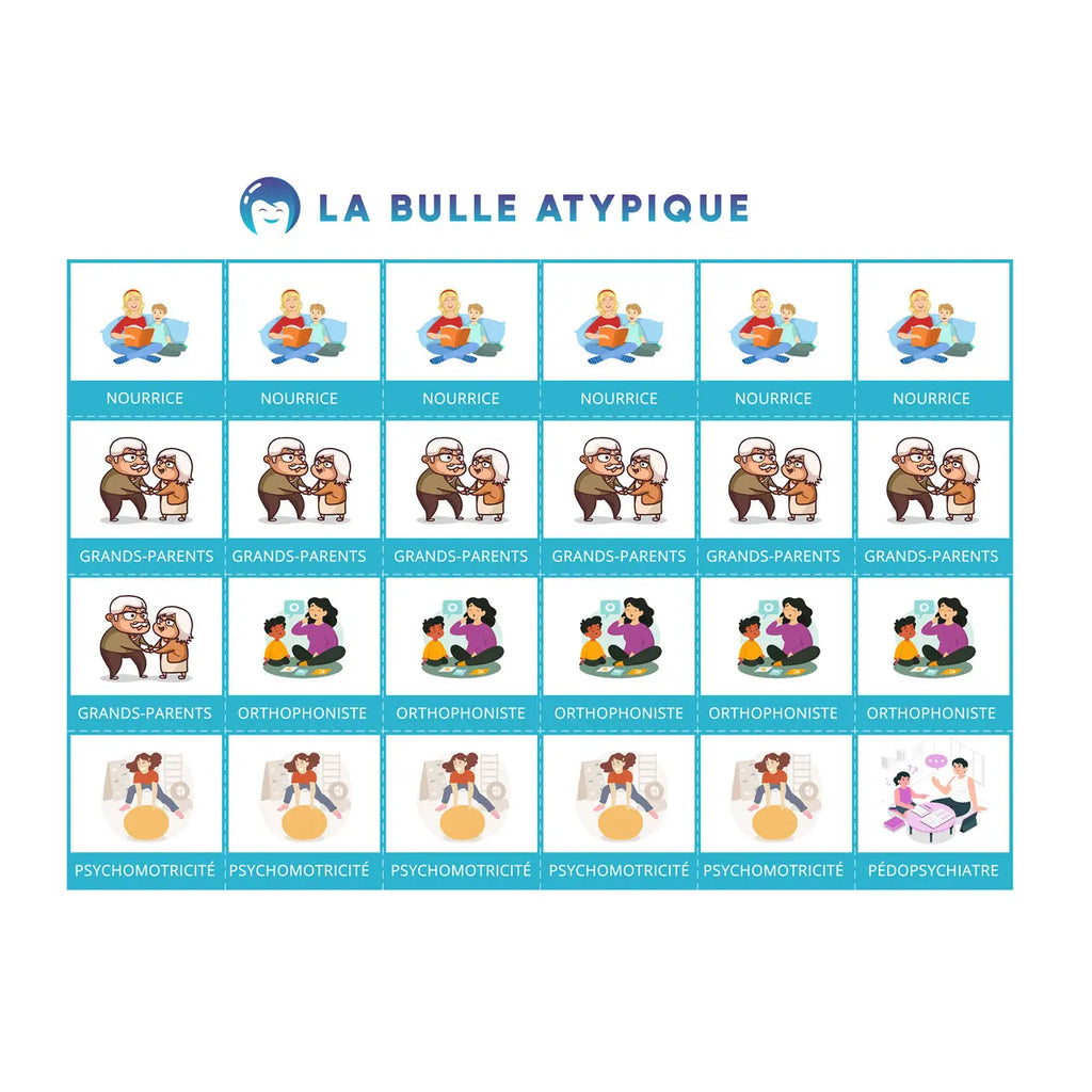 96 pictogrammes routine hebdomadaire - bleu plastifié La bulle atypique