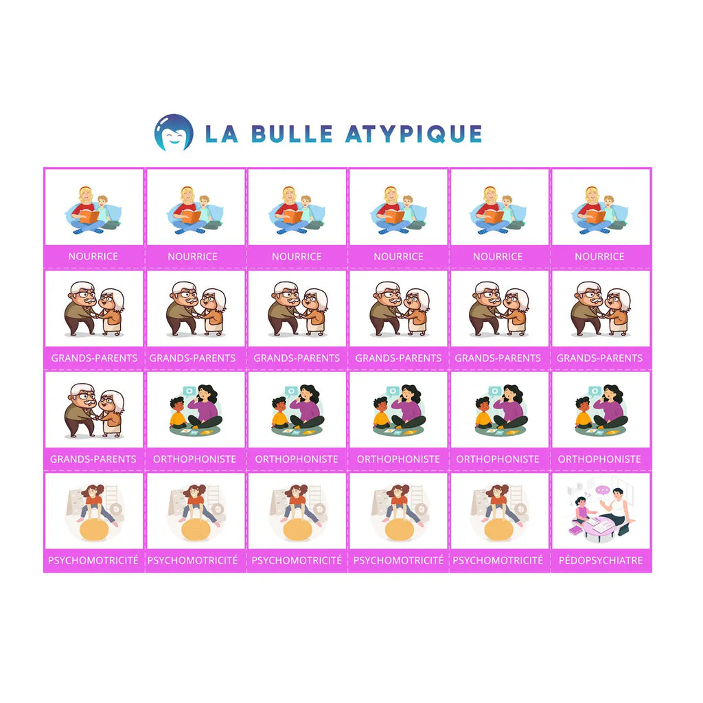 96 pictogrammes routine hebdomadaire - rose plastifié La bulle atypique