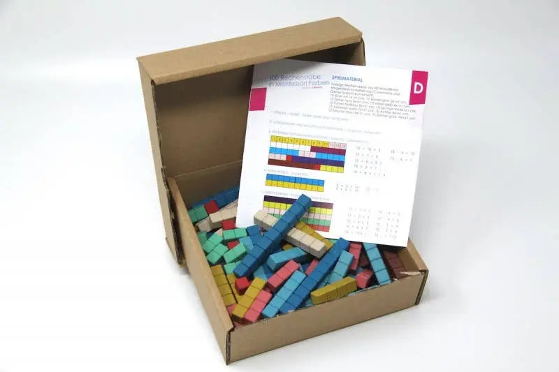 Bâtons à calculer en 10 couleurs - Montessori - 100 pièces Wissner® aktiv lernen