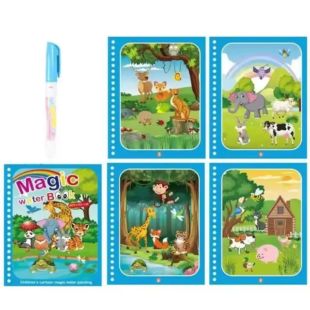 Carnet livre d'eau magique Animaux - carnet plastifié 5 pages La bulle atypique