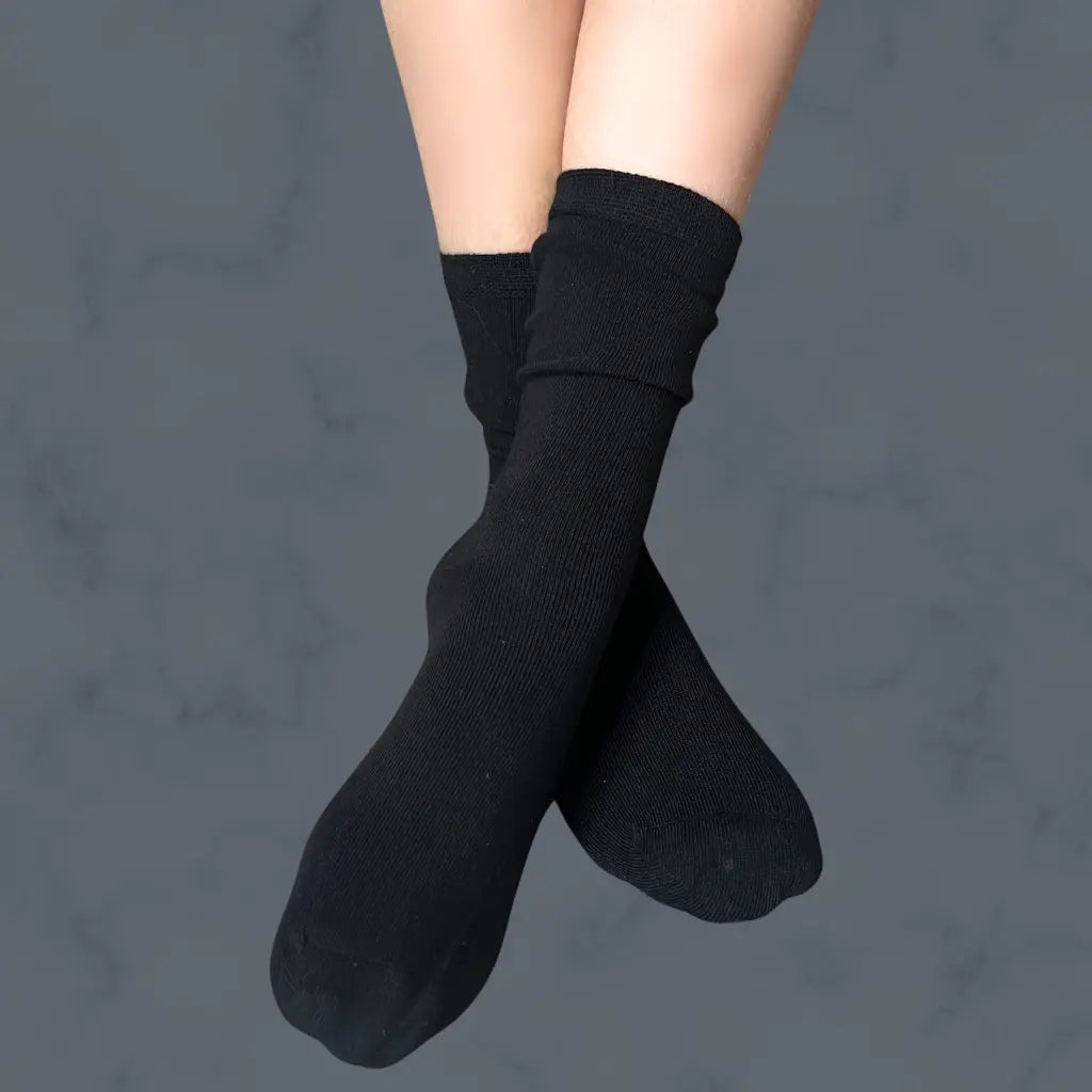 Chaussettes sensorielles sans couture coton et bambou pour enfants - Noir - taille M - 5 a 8 ANS Comfort on the spectrum