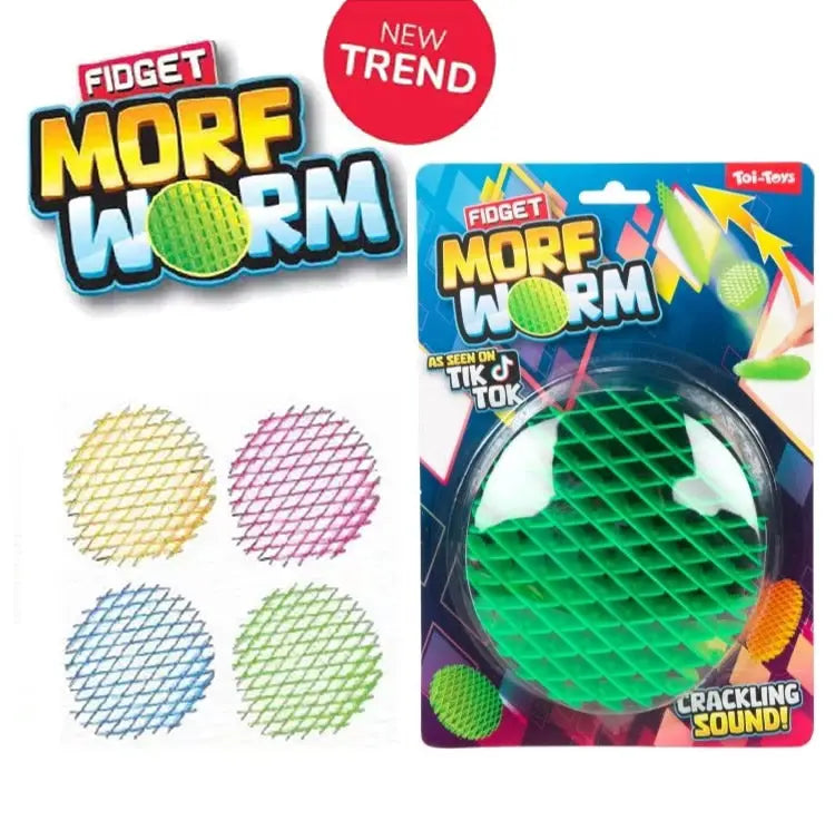 Fidget Morf Worm - Grand Format Craquant 4 couleurs fluo au choix La bulle atypique