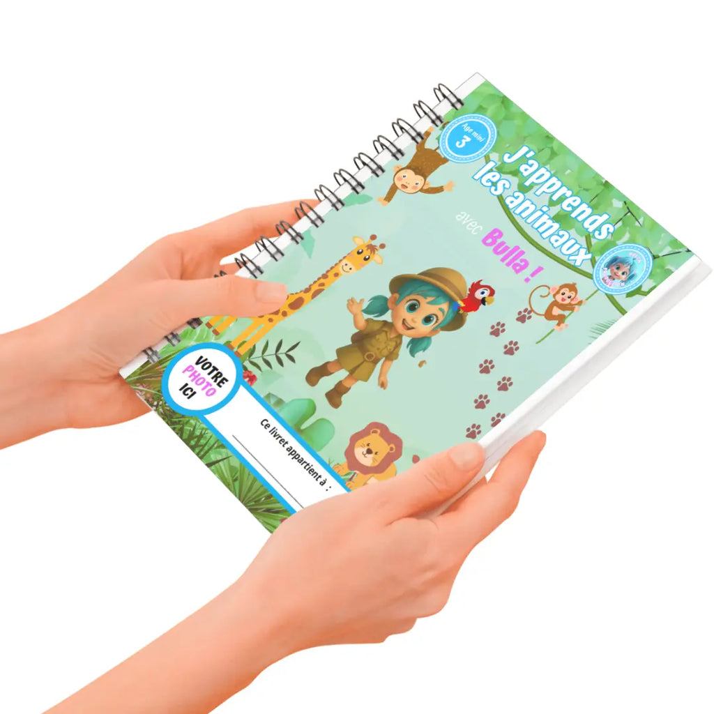J'apprend les animaux avec Bulla - livret personnalisé plastifié 9 pages A4 La bulle atypique