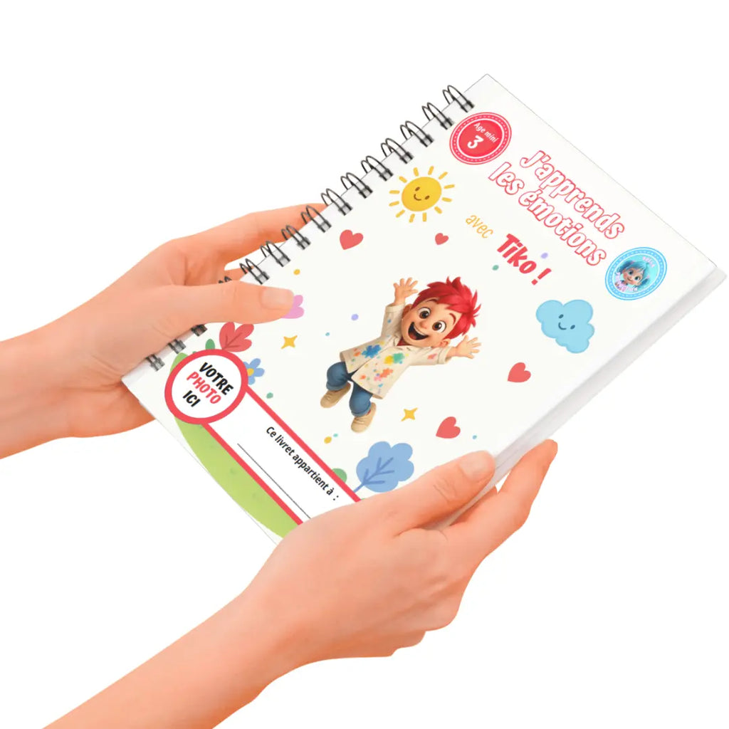 J'apprend les émotions avec Tiko - livret personnalisé plastifié 9 pages A4 La bulle atypique