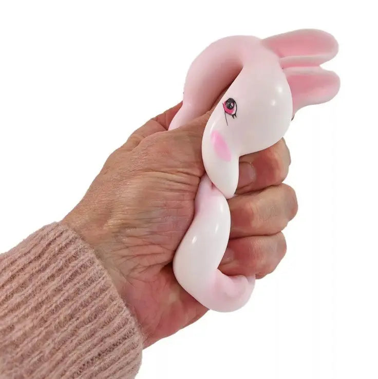 Jouet a presser lapin squishy Blanc et Rose OBILO