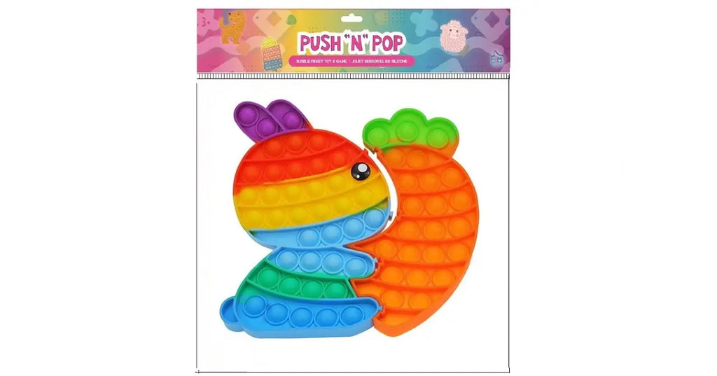 Jumbo Push N Pop Fidget - Lapin et carotte - 22x20 cm Handee Products