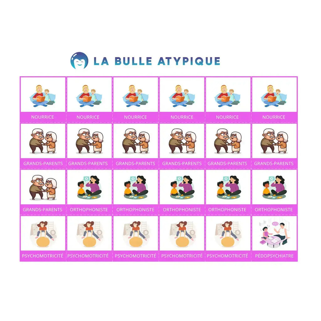 96 pictogrammes routine hebdomadaire - rose plastifié La bulle atypique