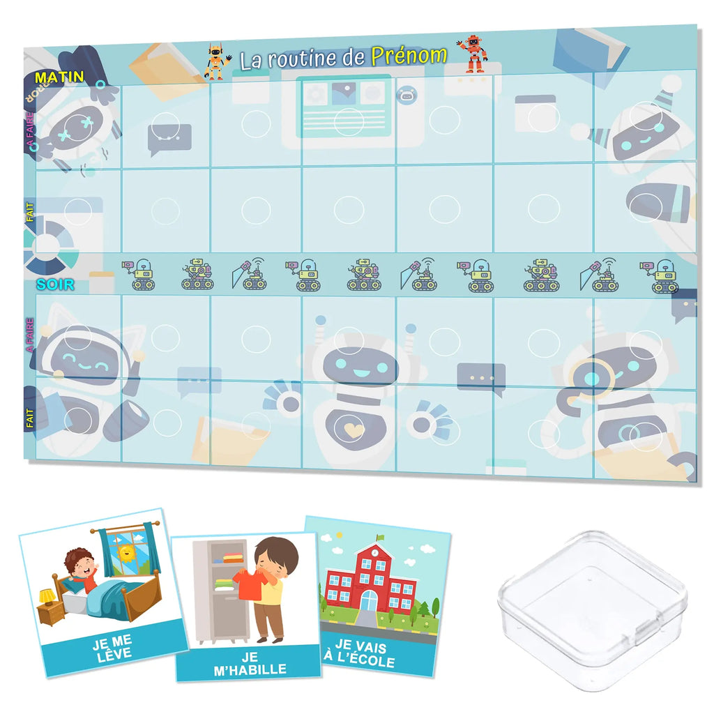 KIT Routine matin et soir - 24 pictogrammes - Kit complet robot La bulle atypique
