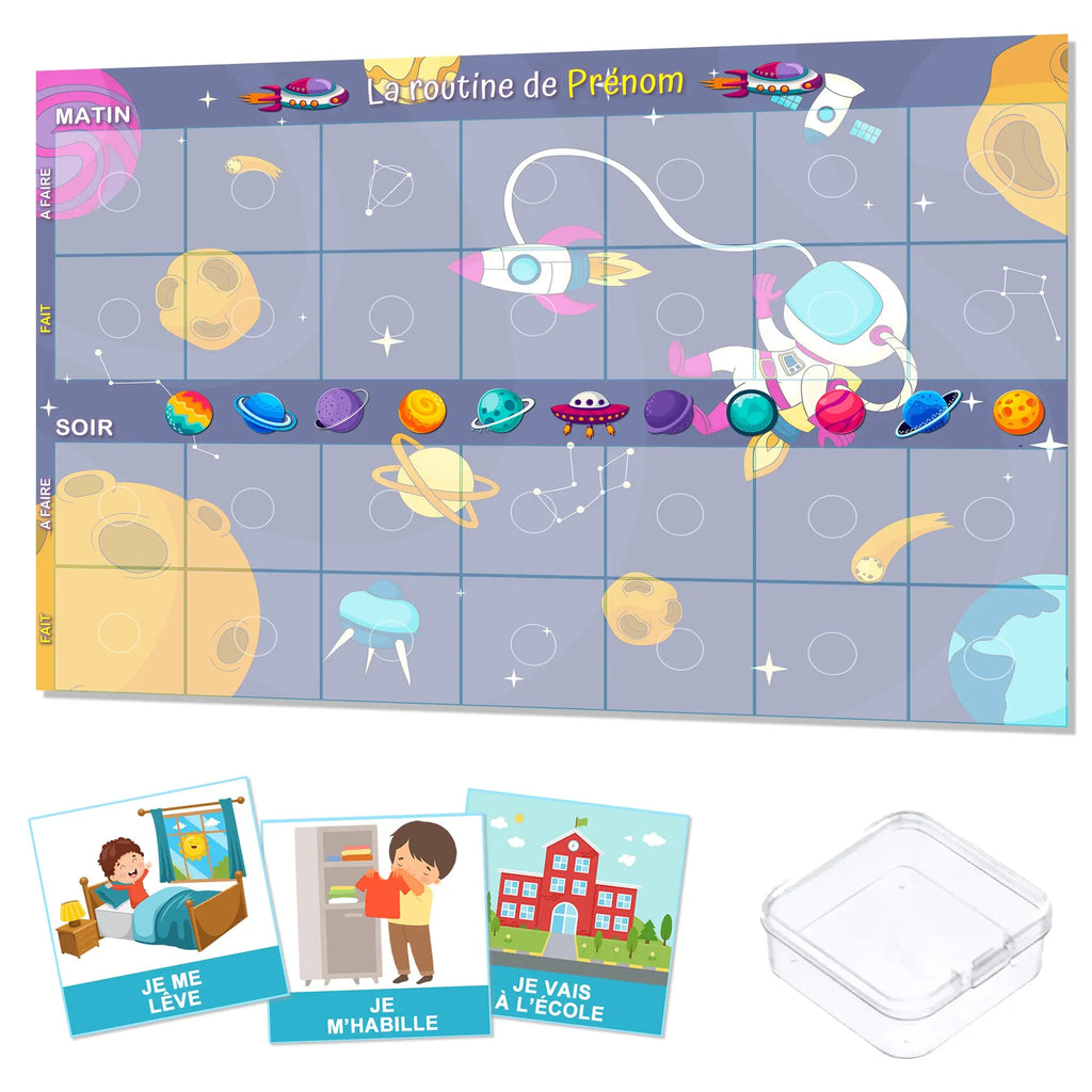 KIT Routine matin et soir Espace Astronaute - 24 pictogrammes - Kit complet La bulle atypique