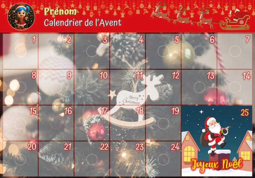 Kit calendrier de l'avent personnalisé La bulle atypique