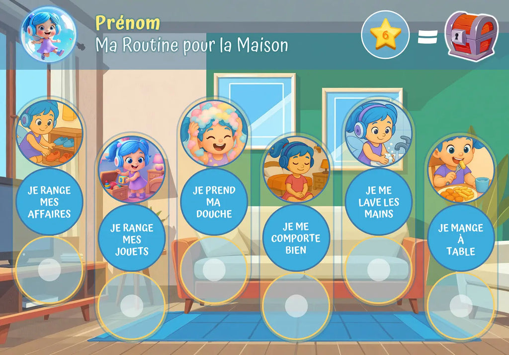 Kit routine à la maison - 24 pictogrammes - Kit complet personnalisé La bulle atypique