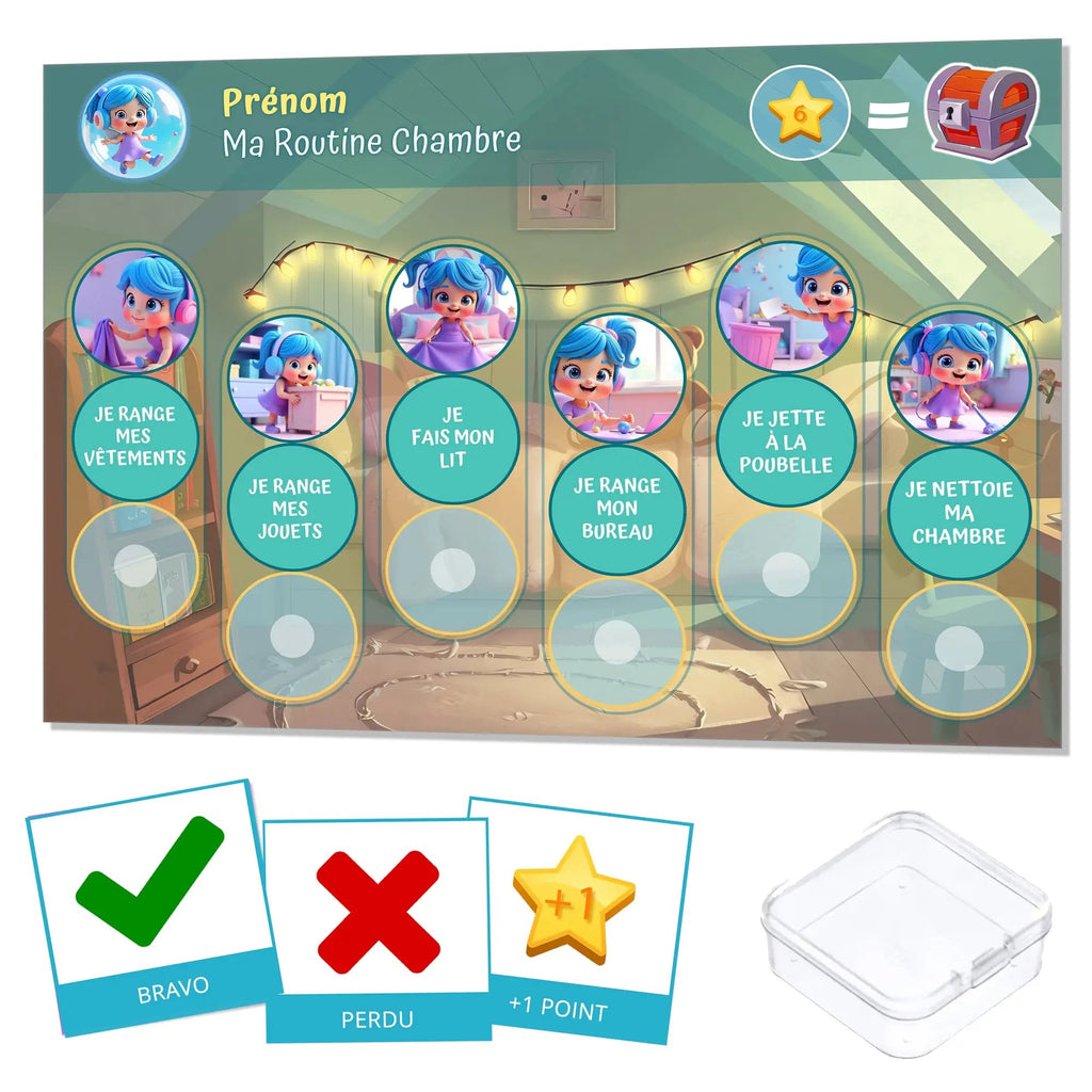 Kit routine chambre bois - 24 pictogrammes - Kit complet personnalisé La bulle atypique