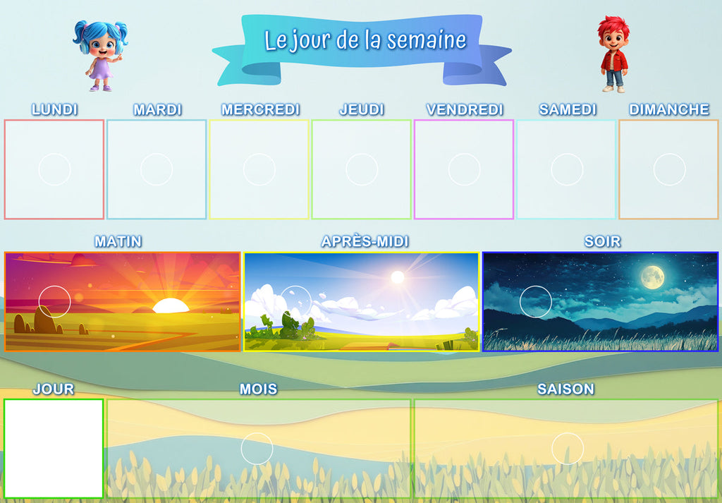 Kit visuel Le jour de la semaine - 28 pictogrammes grand format La bulle atypique
