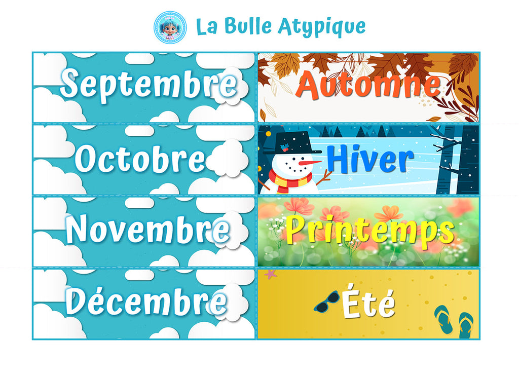 Kit visuel Le jour de la semaine - 28 pictogrammes grand format La bulle atypique
