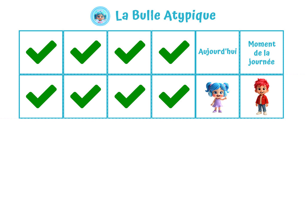 Kit visuel Le jour de la semaine - 28 pictogrammes grand format La bulle atypique