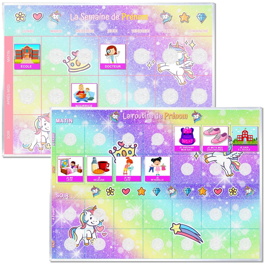 Pictogramme Routine Rangement Pack Routines Je découvre ma semaine Style Licorne - 72 Pictogrammes ...