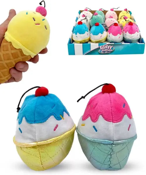Peluche Fluffy Sensoriel en forme de glace moelleuse - 6 styles colorés CANAL TOYS