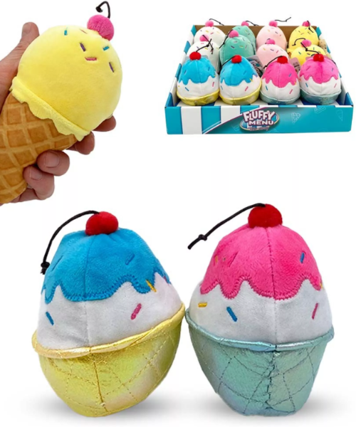 Peluche Fluffy Sensoriel en forme de glace moelleuse - 6 styles colorés CANAL TOYS