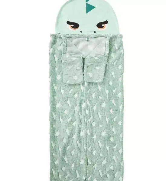 Plaid à capuche phosphorescent en tissu polaire - vert NHP International