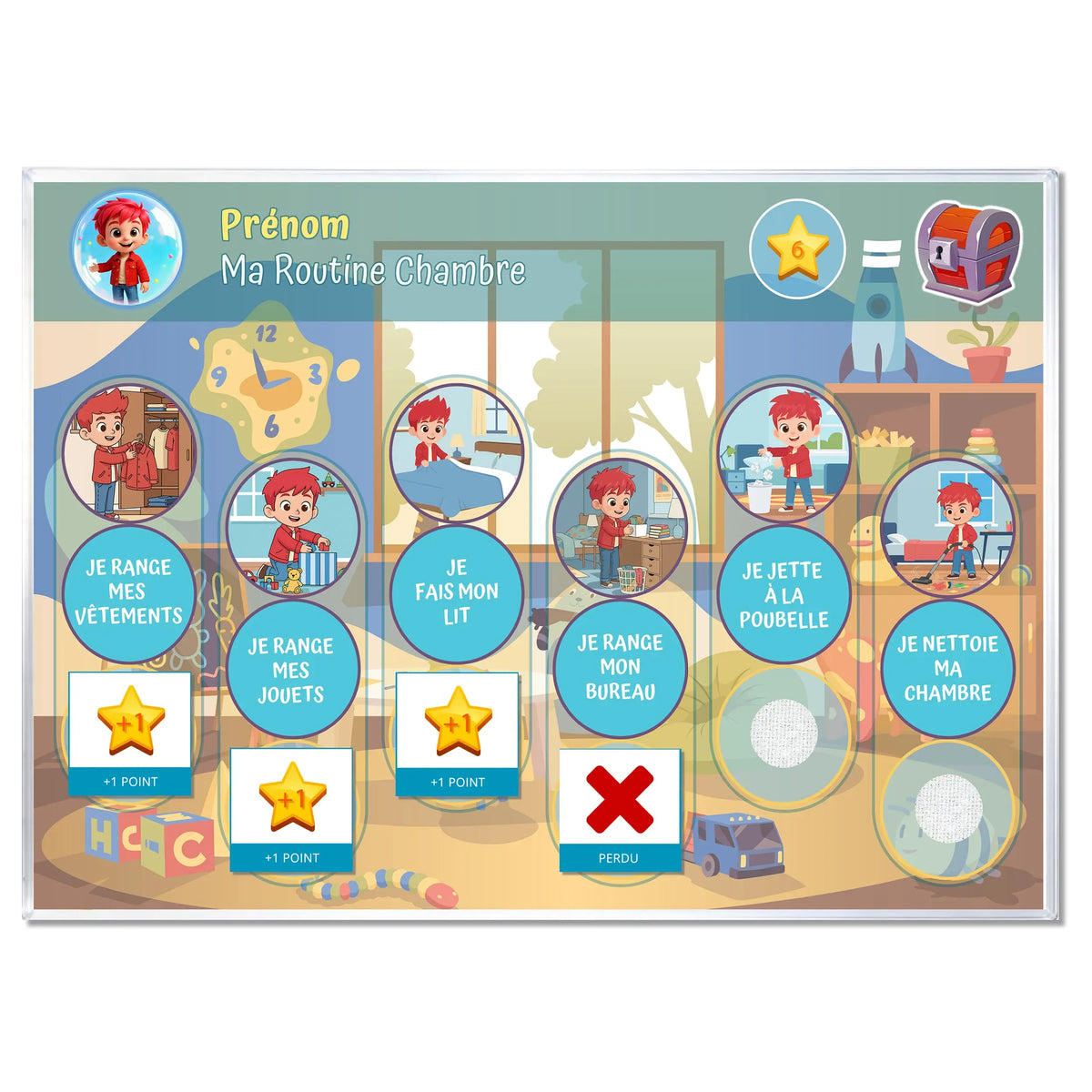 Tableau Routine Enfant Autonomie Chambre bleu - 36 Pictogrammes – La ...