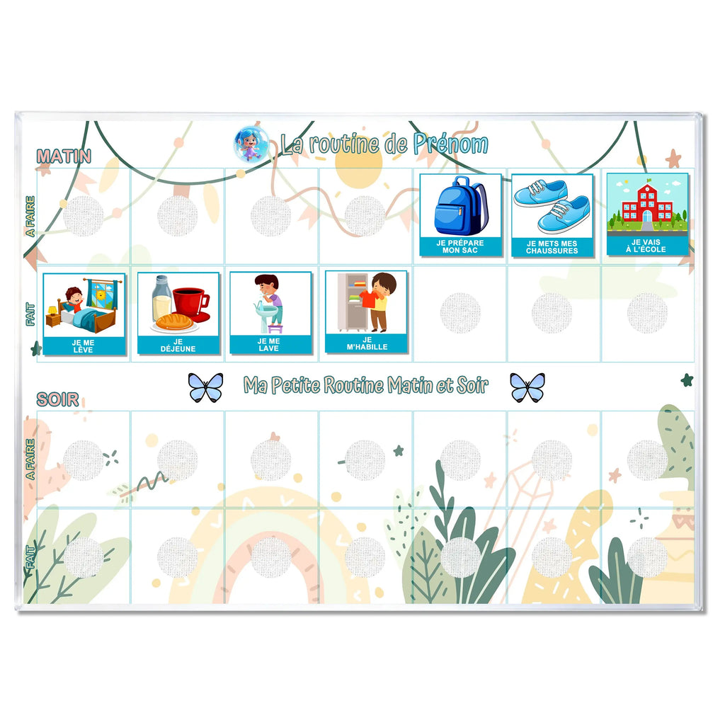 Tableau Routine Matin et Soir Style Cactus - 36 Pictogrammes – La bulle ...