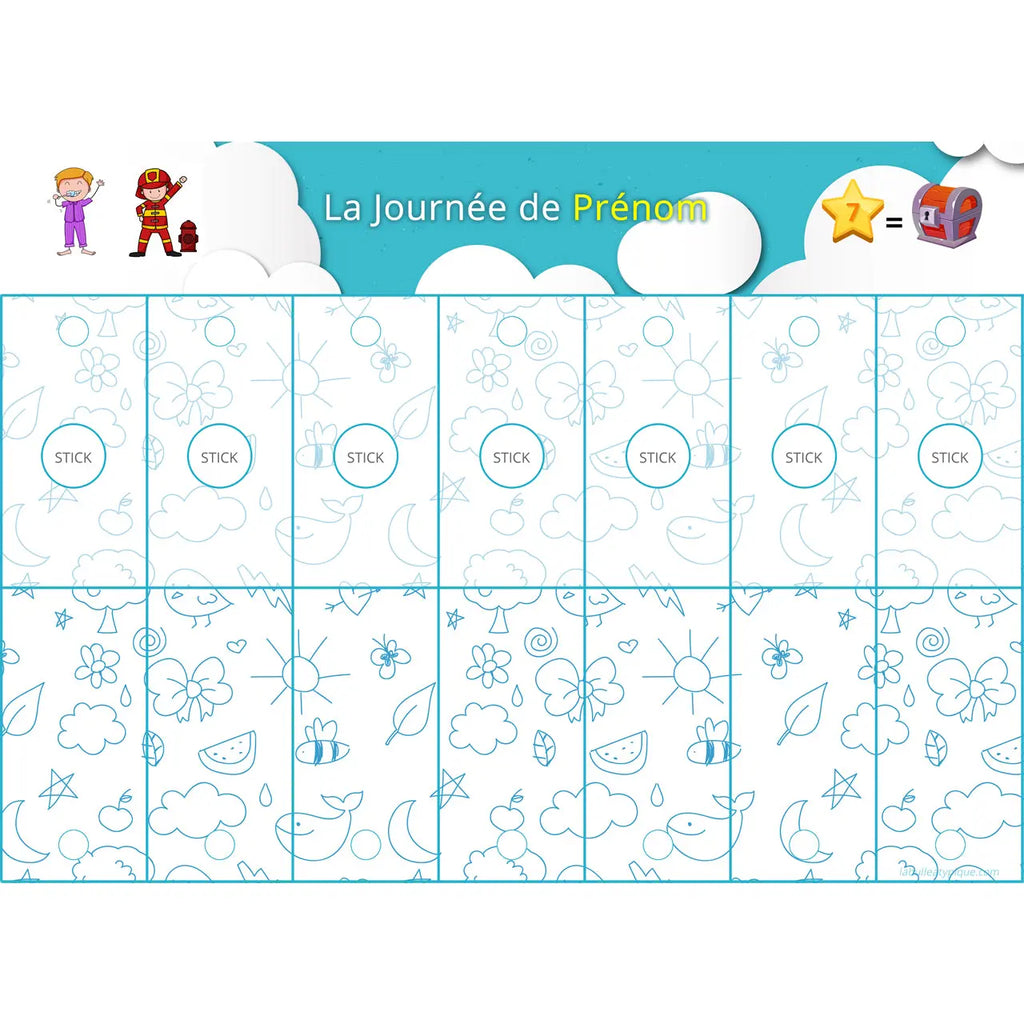 Routine quotidienne interactive - 24 pictogrammes - Kit complet bleu personnalisé La bulle atypique