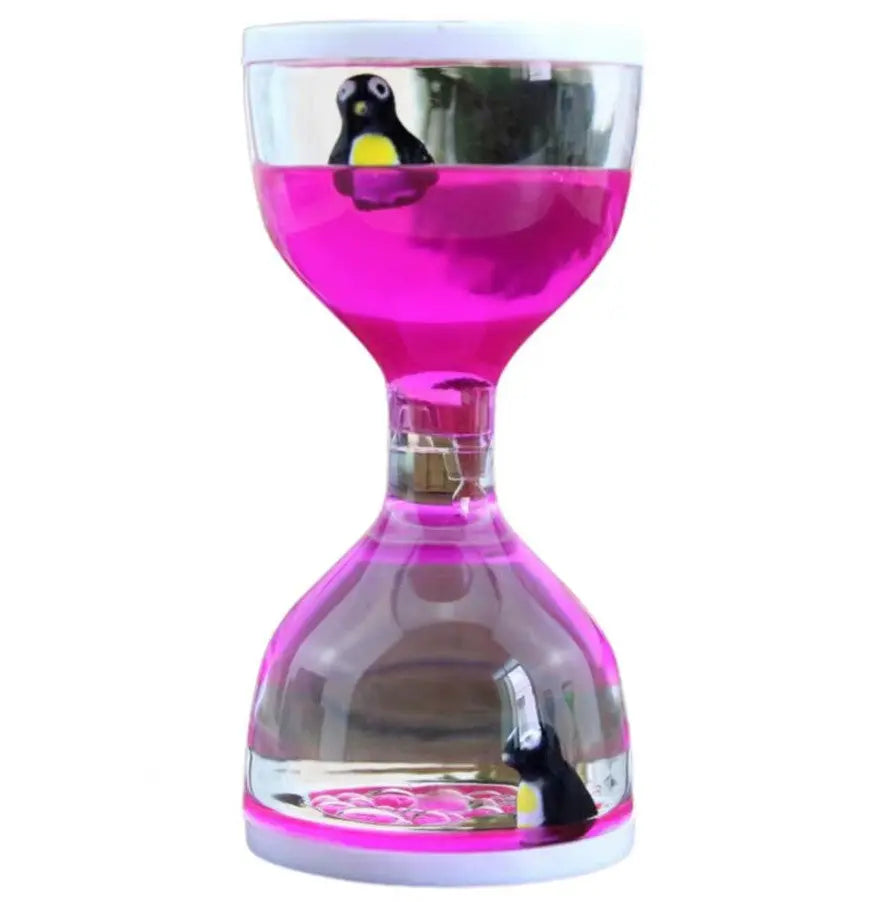 Sablier Circulaire Liquide Rose à Gouttes d’Huile La bulle atypique