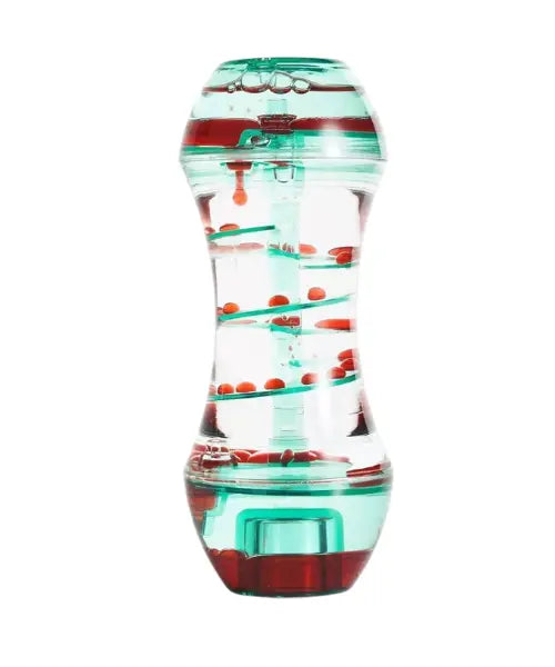 Sablier liquide mouvement en spirale - bleu et rouge Twiddlers