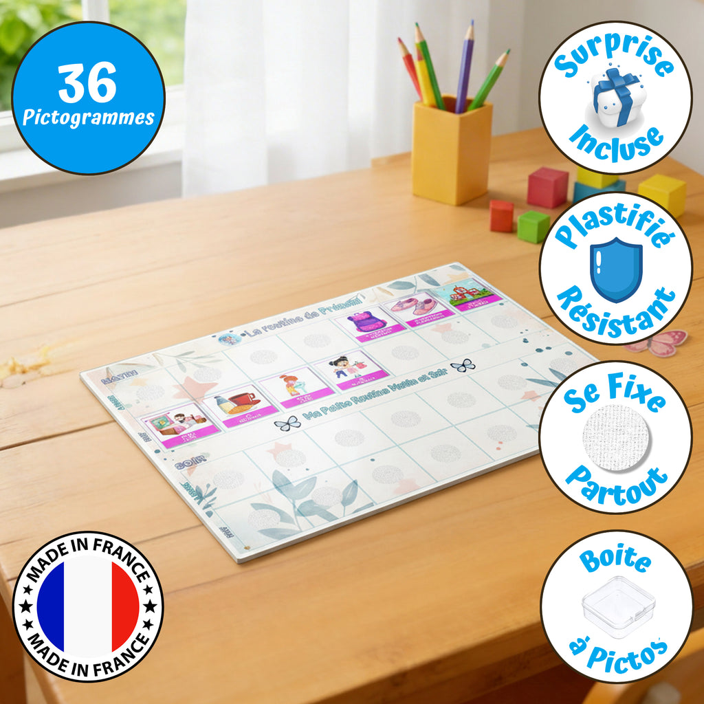 Tableau Routine Matin et Soir Style Feuilles - 36 Pictogrammes – La ...