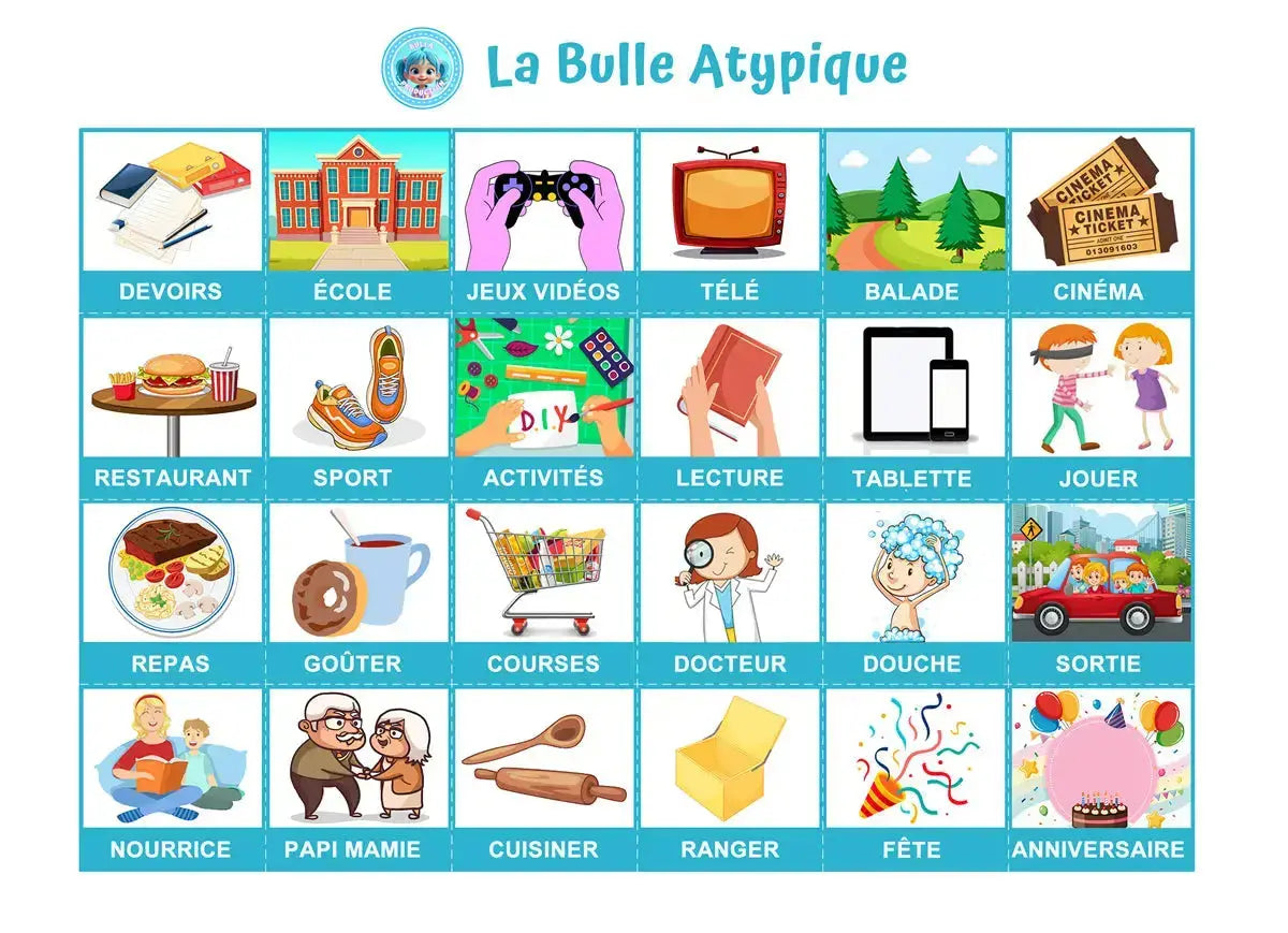 Pictogramme Routine Rangement Tableau Routine Semainier Style feuilles - 36 Pictogrammes – La bulle ...