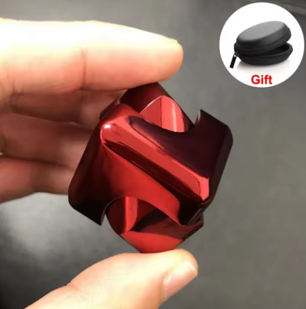 Cube rotatif acier rouge