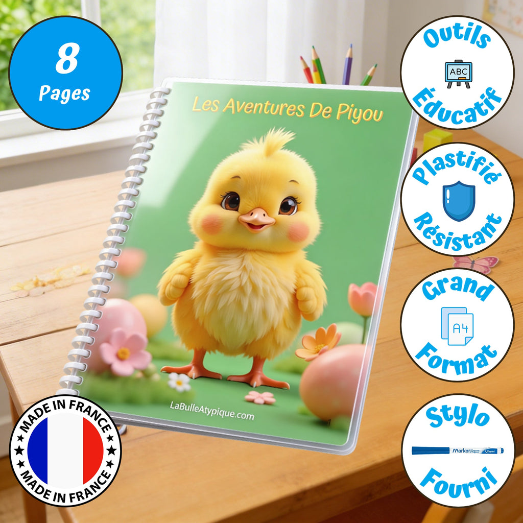 Les aventures de Piyou - Cahier d'Activités Effaçable A4 - Niveau Mate ...
